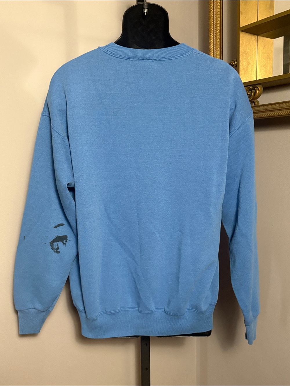 VINTAGE Detroit Lions Large Embroidered Light Blue Crewneck Sweatshirt - Picture 2 of 3
